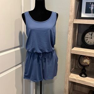 Pink Lily blue romper